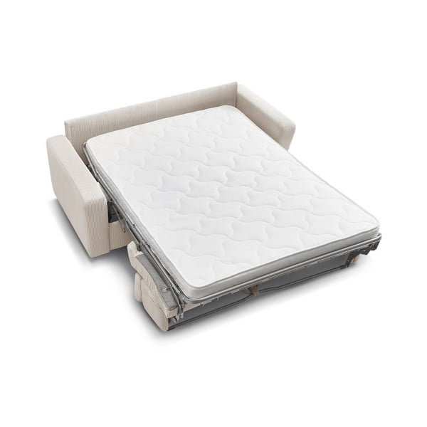 Divano color crema allungabile con rivestimento in velluto a coste 195 cm Monaco – Bobochic Paris-image-4