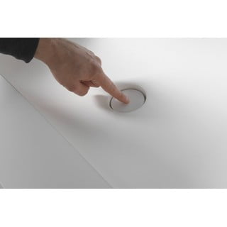 Doppio lavabo bianco in pietra artificiale 220x51,5 cm Aruba – Sapho