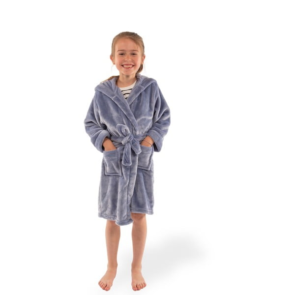 Accappatoio per bambini blu in micropile 134-140 Delux – Tiseco Home Studio-image-1