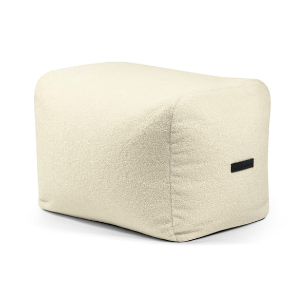 Puof a sacco color crema con rivestimento in bouclé Plus 70 Lounge – SLOWDOWN