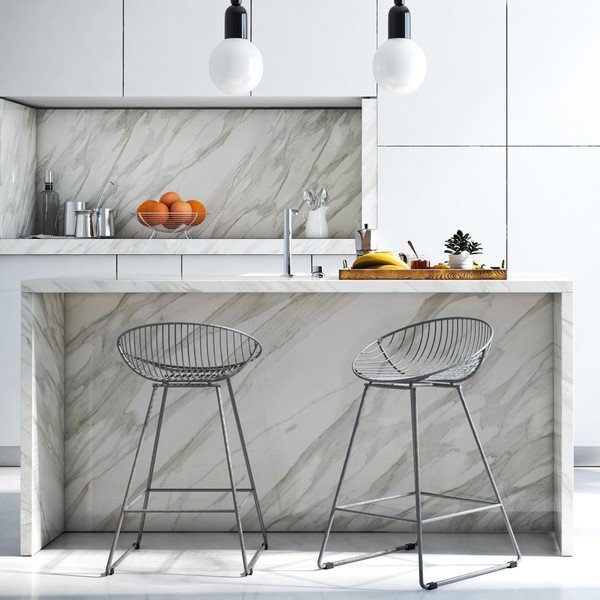 Sgabello da bar grigio in metallo Ellis – Støraa-image-1