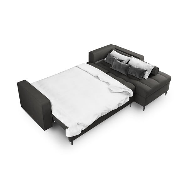Divano letto angolare grigio scuro, angolo destro Santo - Milo Casa-image-4