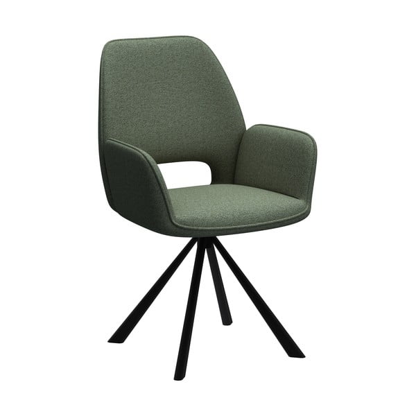 Sedia da pranzo verde scuro con braccioli Graham – Actona