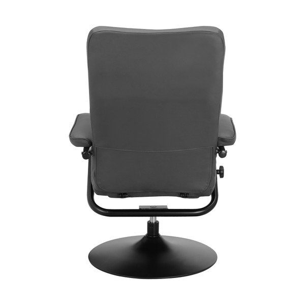 Poltrona relax grigia con poggiapiedi in similpelle Istad - Støraa-image-4