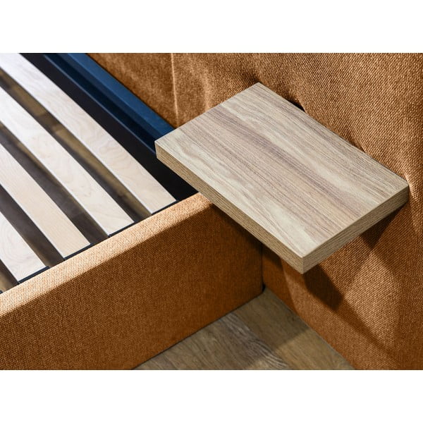 Letto matrimoniale imbottito giallo con contenitore e griglia 160x200 cm Blandine - Bobochic Paris-image-4