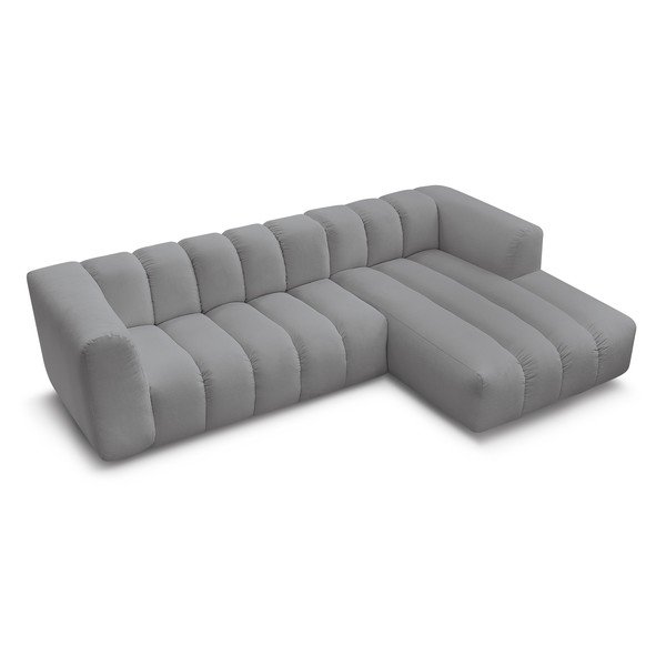 Divano angolare grigio chiaro (penisola a destra/chaise lounge) Talia – Bobochic Paris-image-4