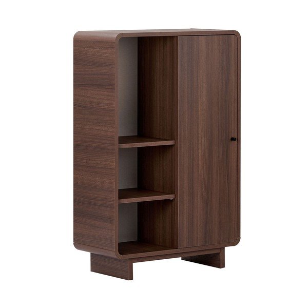 Armadietto colore naturale scuro con effetto noce 70x110x34 cm Torina – Nordure