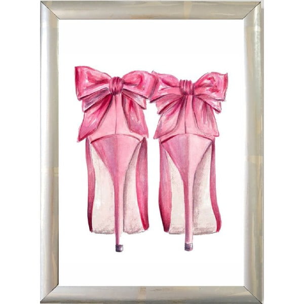 Poster 20x30 cm Pink Fashion Shoes - Piacenza Art