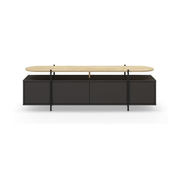 Tavolo TV nero in rovere 160x48 cm Hinoa - Marckeric