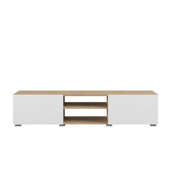 Tavolo TV bianco in rovere 140x31 cm Podium - TemaHome