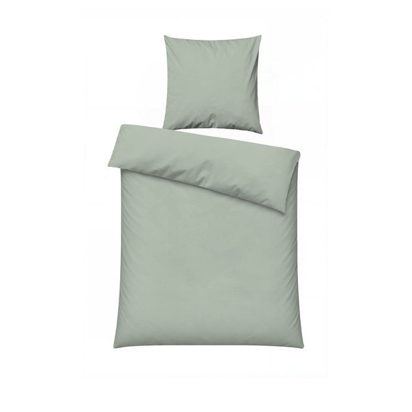 Set copripiumino e federa color salvia per letto singolo 200x140 cm Plain  – Mijolnir-image-3