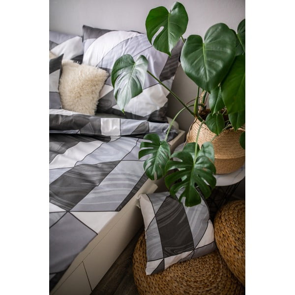 Biancheria da letto in cotone sateen grigio Kevin, 140 x 200 cm Ema - Cotton House-image-1