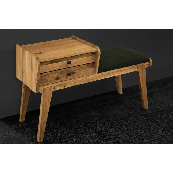 Panca in rovere con cassetti con seduta verde Retro - The Beds-image-3