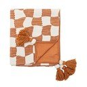 Coperta marrone e beige in cotone 130x150 cm Chola – Bloomingville