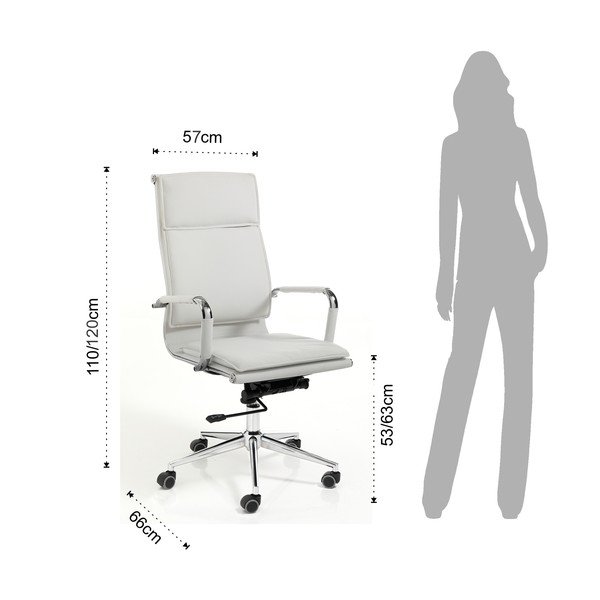 Sedia da ufficio bianca in similpelle Premier – Tomasucci-image-3