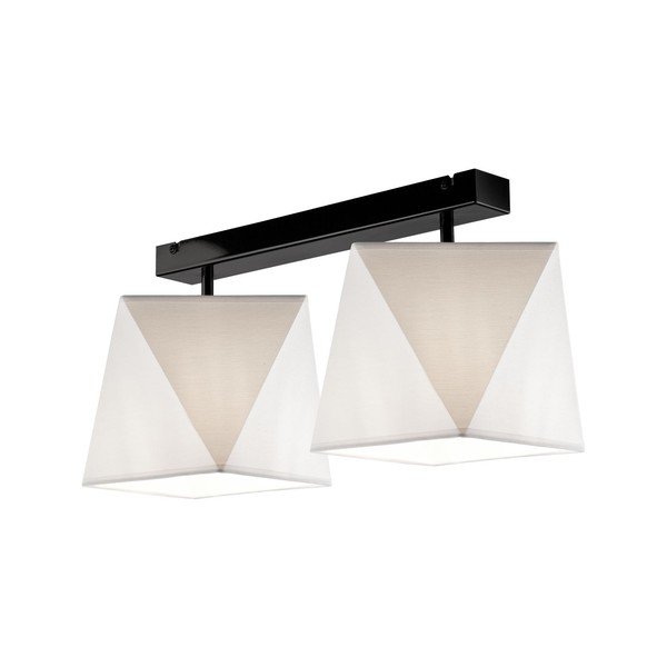 Lampada da soffitto bianca con paralume in tessuto 30x52 cm Carla - LAMKUR