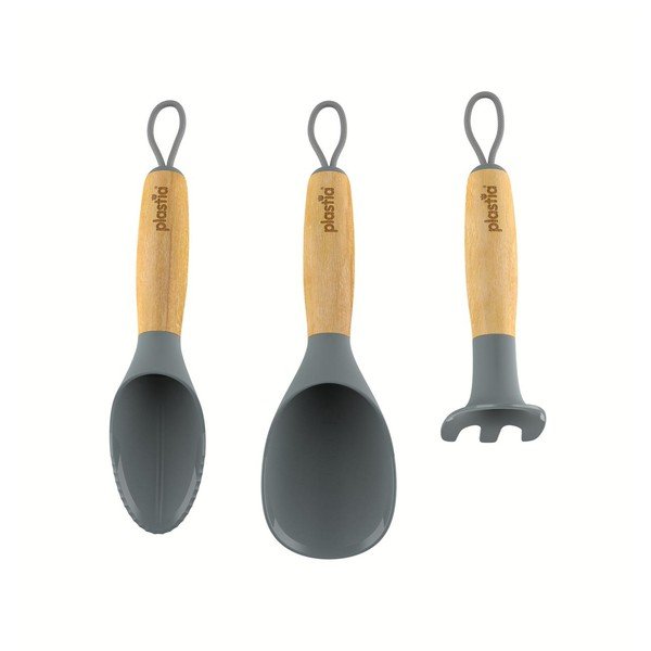 Set di 3 pezzi di attrezzi da giardino grigi - Plastia
