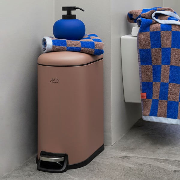 Asciugamano in cotone biologico blu-marrone 50x90 cm Retro - Mette Ditmer Denmark-image-2