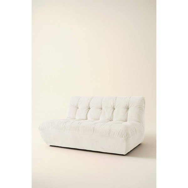 Divano color crema con rivestimento in velluto a coste 145 cm Kelso – Jotex-image-1