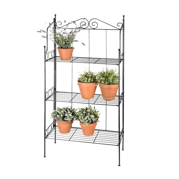 Scaffale a 3 livelli in metallo nero - Esschert Design-image-2