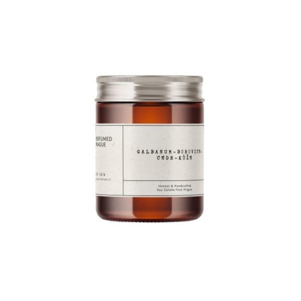 Candela in cera di soia profumata tempo di combustione 40 h #21 Galbanum, Pine, Leather – Perfumed Prague-image-4