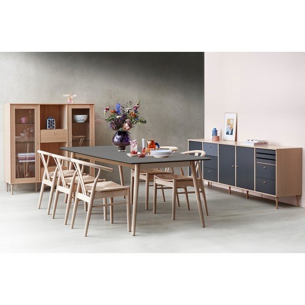 Tavolo da pranzo pieghevole in colore antracite-naturale 90x165 cm Meza - Hammel Furniture-image-1
