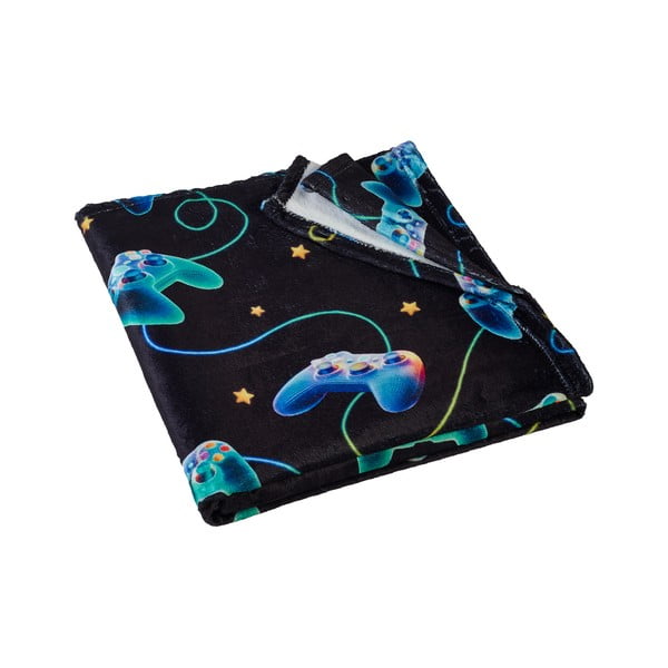 Coperta per bambini nera e blu in micropile 130x170 cm Gamer – Catherine Lansfield