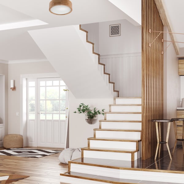 Lampada da soffitto marrone con paralume in vetro ø 27 cm Eveline - LAMKUR-image-2