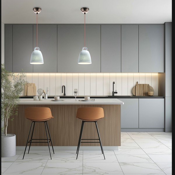 Lampadario per bambini blu con paralume in ceramica Sewilla – Candellux Lighting-image-4