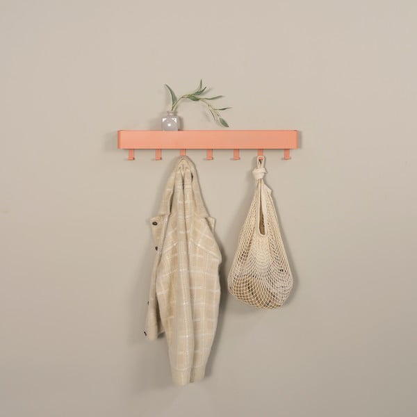 Attaccapanni da parete color salmone in metallo con scaffale 72 cm Dax Play – Spinder Design-image-3