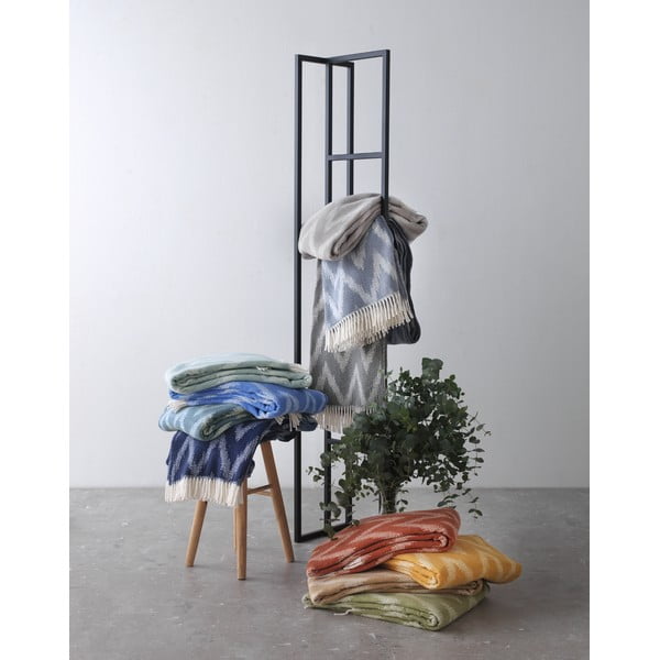 Plaid giallo senape con contenuto di cotone , 140 x 180 cm Mallorca - Euromant-image-1