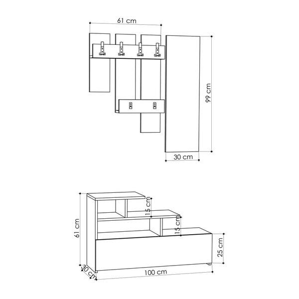 Set da corridoio bianco Vesty - Kalune Design-image-2