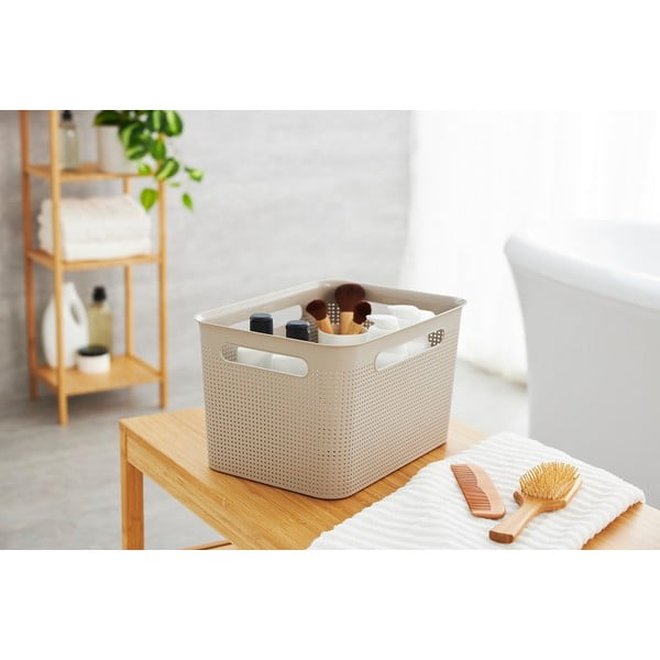 Cestino beige in plastica riciclata Brisen - Rotho-image-4
