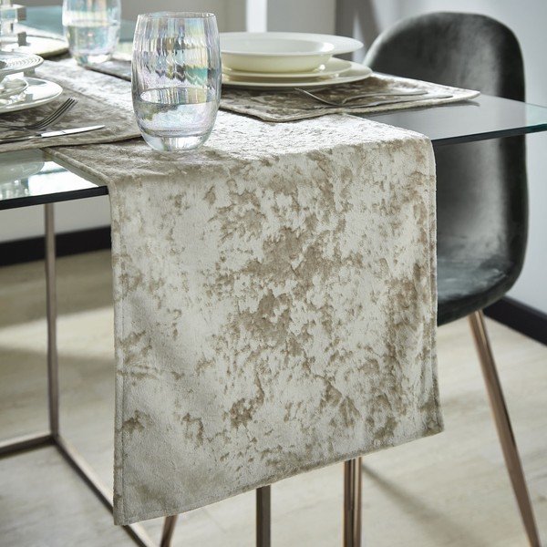 Runner da tavolo 180x33 cm Crushed Velvet - Catherine Lansfield-image-1