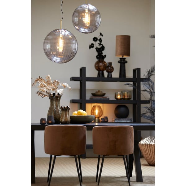 Sedia da pranzo in velluto marrone Elyna - Light & Living-image-1