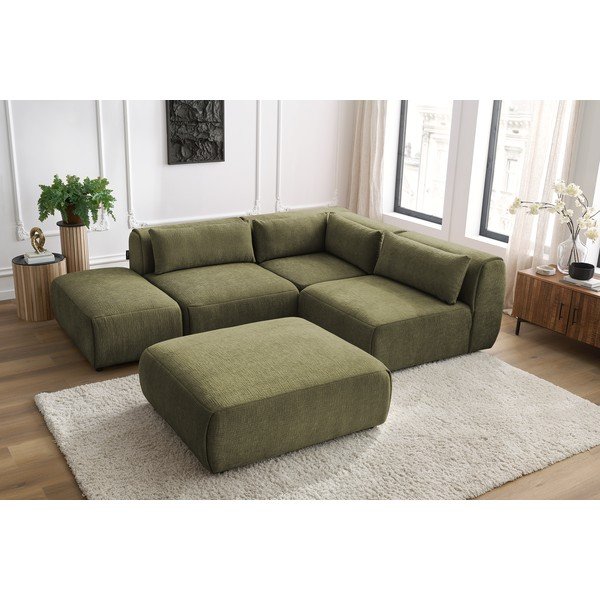 Divano angolare verde (variabile) Jeanne - Bobochic Paris-image-1