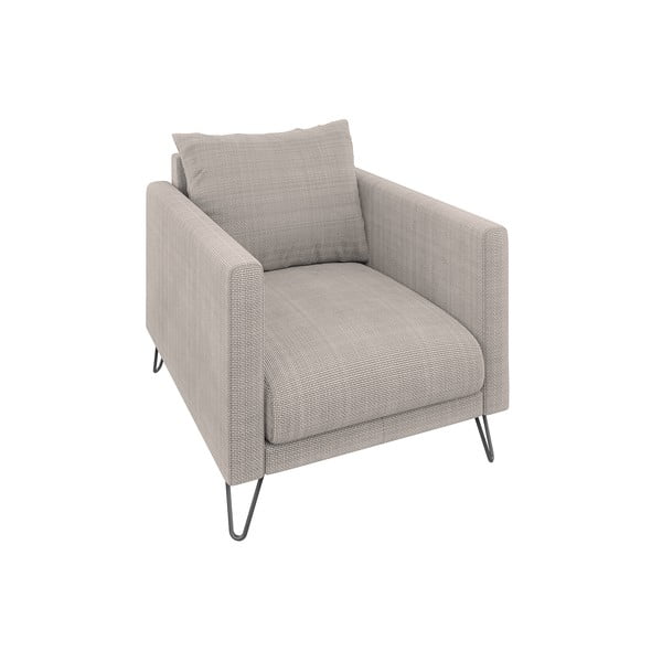 Poltrona marrone chiaro con rivestimento in ciniglia Freya – Ropez