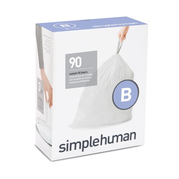 Sacchetti della spazzatura con chiusura 90 pz 6 l B - simplehuman