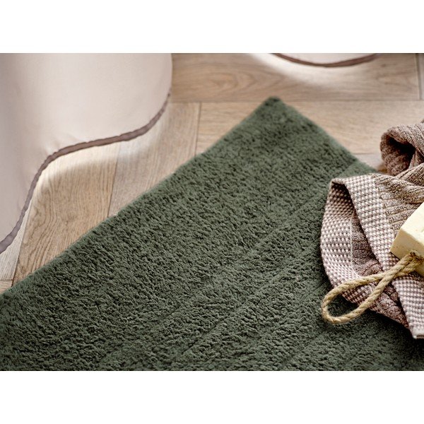 Tappetino da bagno in cotone biologico verde scuro 50x80 cm Soft - Södahl-image-1