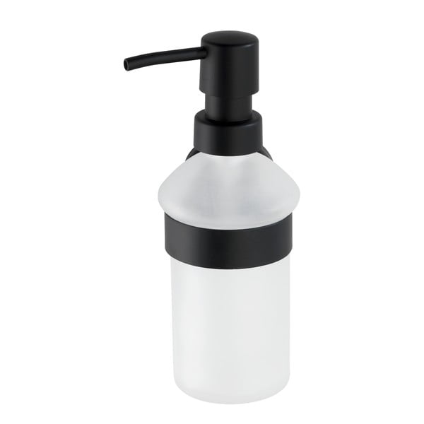 Dispenser di sapone in vetro da parete nero opaco 200 ml Bosio - Wenko