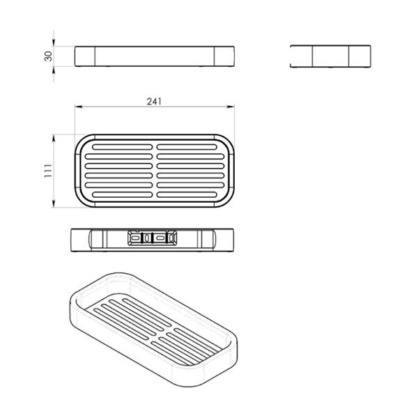 Mensola da bagno nera Smart - Sapho-image-1