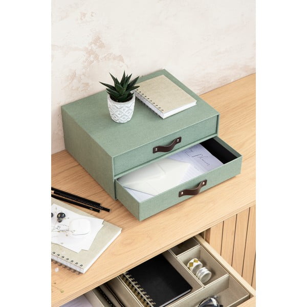 Organizer verde in cartone per cassetti Birger Canvas Paper Laminate – Bigso-image-1