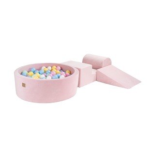 Gioco per psicomotricità rosa in velluto 4 pz altezza totale 30 cm 225x90 cm Montessori – Meowbaby