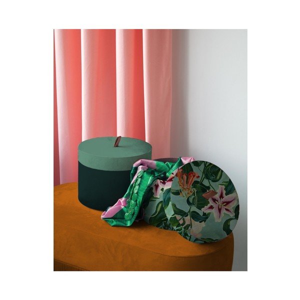 Set di 2 scatole rotonde in velluto Fiori - Velvet Atelier-image-1