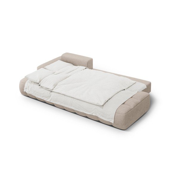 Divano angolare marrone chiaro allungabile/con contenitore (con penisola a sinistra/con chaise lounge) Linz – Cosmopolitan Design-image-4