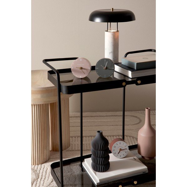 Lampada da tavolo bianca e nera in marmo con paralume in metallo (altezza totale 33 cm) Kaithal – Bizzotto-image-1