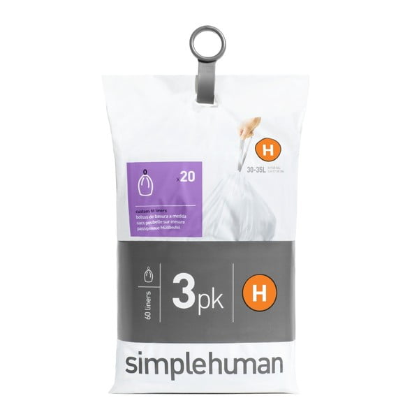 Sacchi per rifiuti 60 pezzi 35 l H - simplehuman