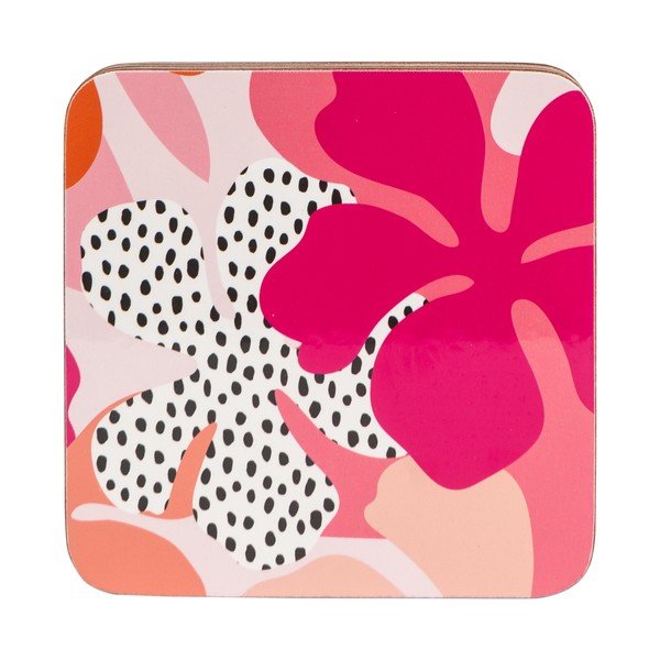 Set di 4 sottobicchieri floreali rosa - Navigate-image-1