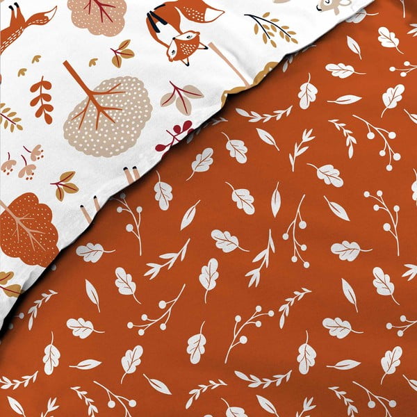 Set copripiumino e federa da bambini bianco/color terracotta in cotone per letto singolo 140x200 cm Roxy – douceur d'intérieur-image-3