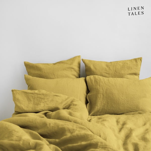 Biancheria gialla per letto singolo 140x200 cm Lemon Curry - Linen Tales-image-1